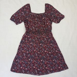 The Cottagecore Princess Dress - Large, Cinched Waist, Pink/Blue Floral …